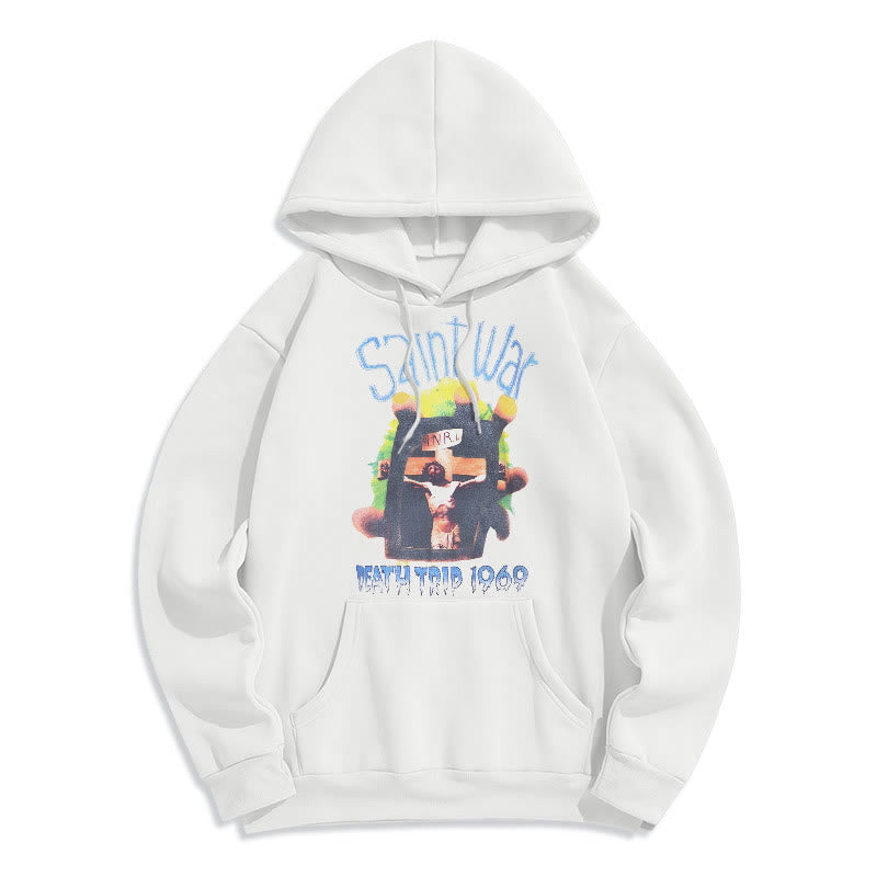 christiandiscipleshop Modern Colored Style Saint War Fleece Lined Polyester Hoodie