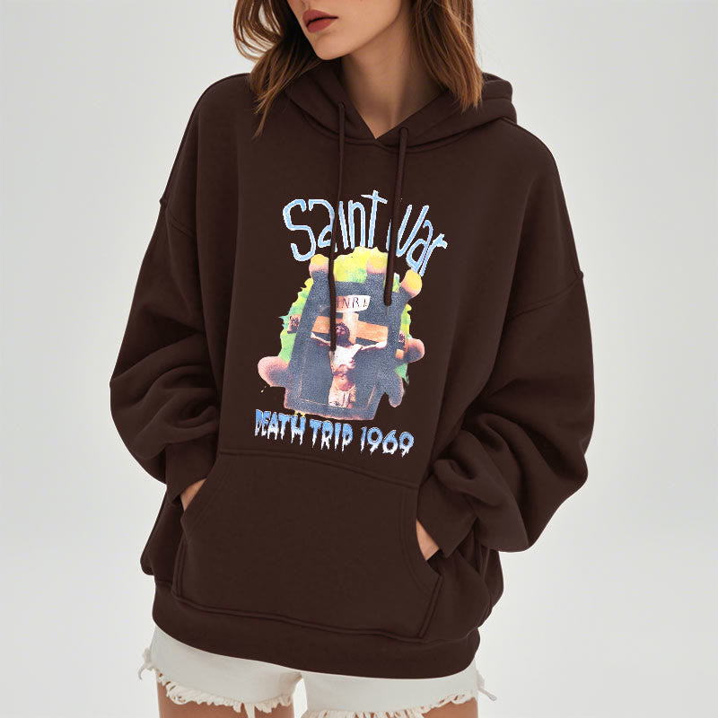 christiandiscipleshop Modern Colored Style Saint War Fleece Lined Polyester Hoodie