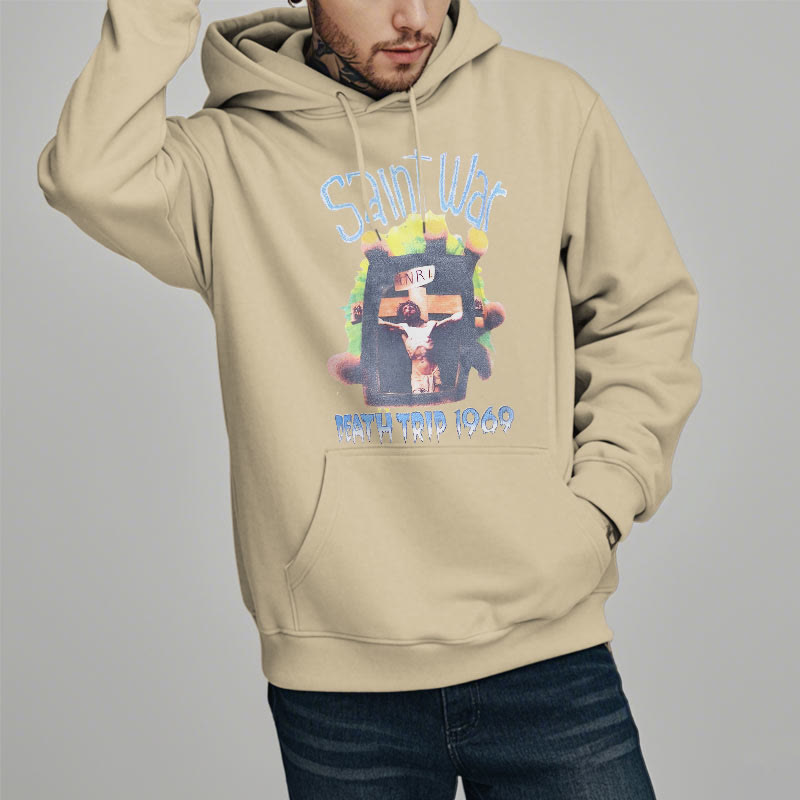 christiandiscipleshop Modern Colored Style Saint War Fleece Lined Polyester Hoodie