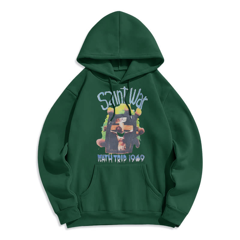 christiandiscipleshop Modern Colored Style Saint War Fleece Lined Polyester Hoodie