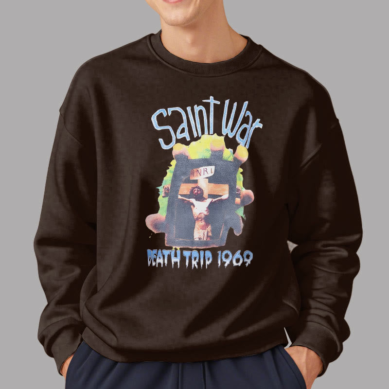 christiandiscipleshop Modern Colored Style Saint War Fleece Lined Polyester Sweatshirt