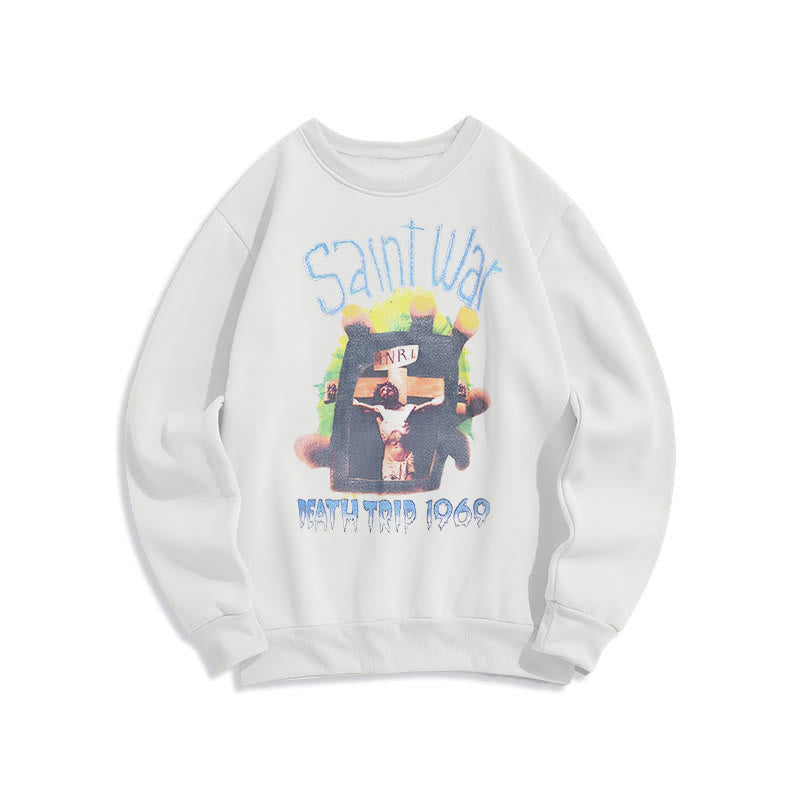 christiandiscipleshop Modern Colored Style Saint War Fleece Lined Polyester Sweatshirt