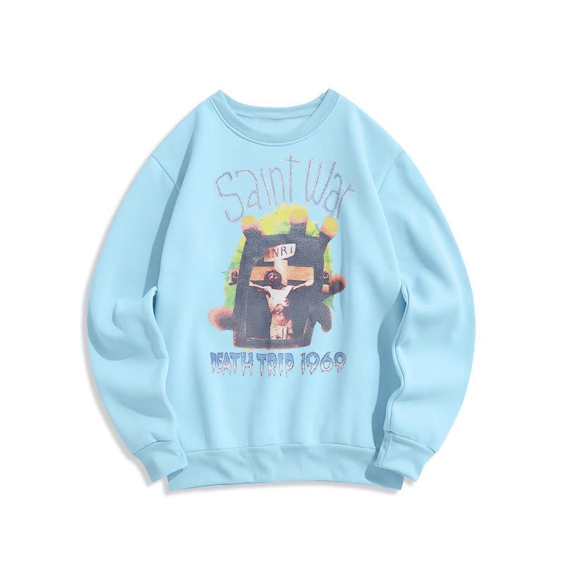 christiandiscipleshop Modern Colored Style Saint War Fleece Lined Polyester Sweatshirt