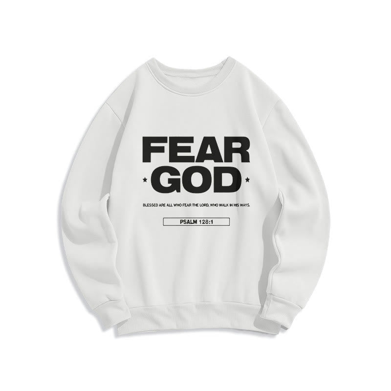 Christianartworkshop Klassisches Zitat-Sweatshirt im Stil von Fear God Faith Blessed, mit Fleece gefüttert, Polyester