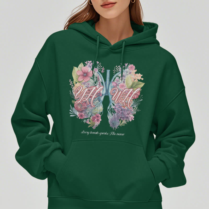 Christiandiscipleshop Colored Style Every Breath Speaks His Name Fleece Lined Polyester Hoodie