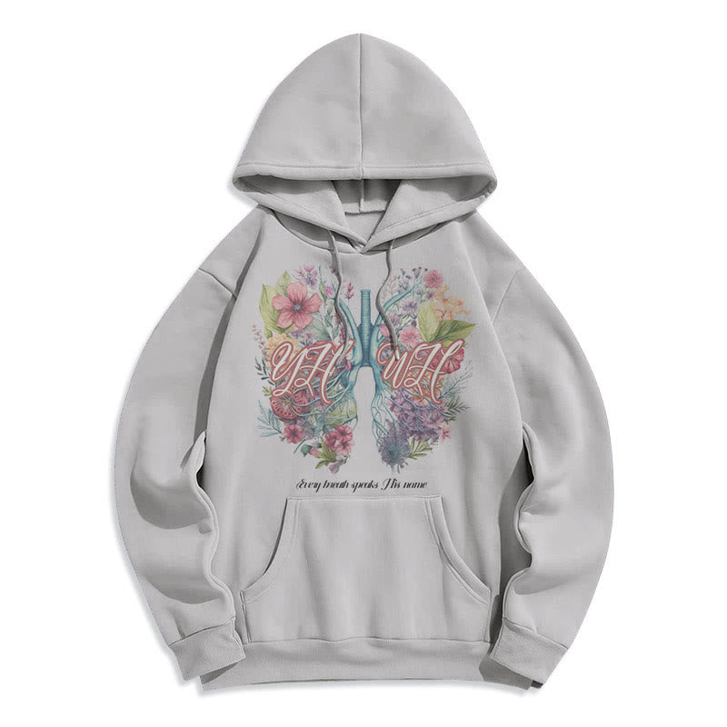 Christiandiscipleshop Colored Style Every Breath Speaks His Name Fleece Lined Polyester Hoodie