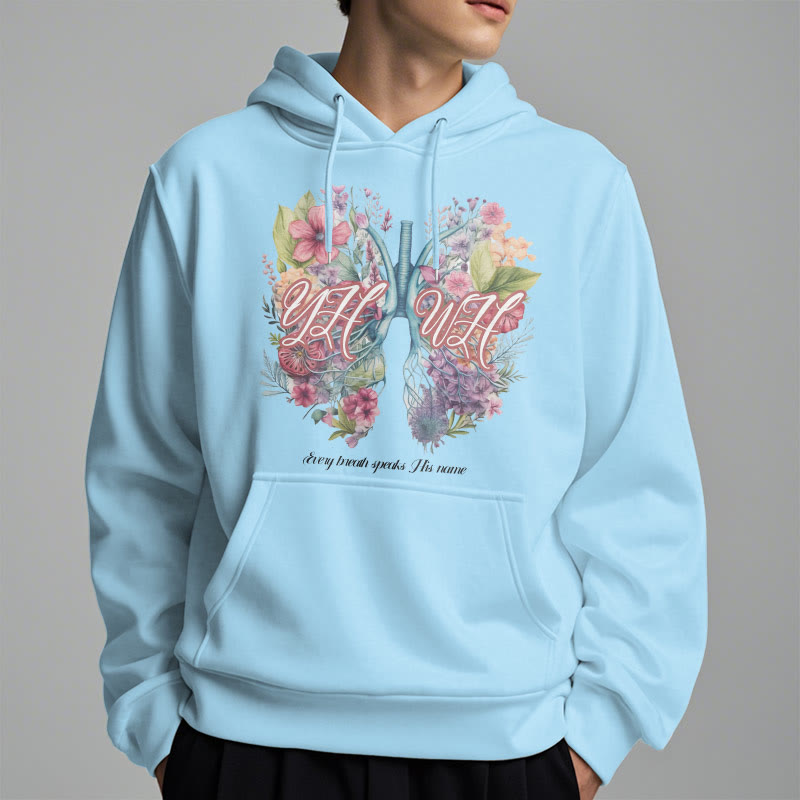 Christiandiscipleshop Colored Style Every Breath Speaks His Name Fleece Lined Polyester Hoodie