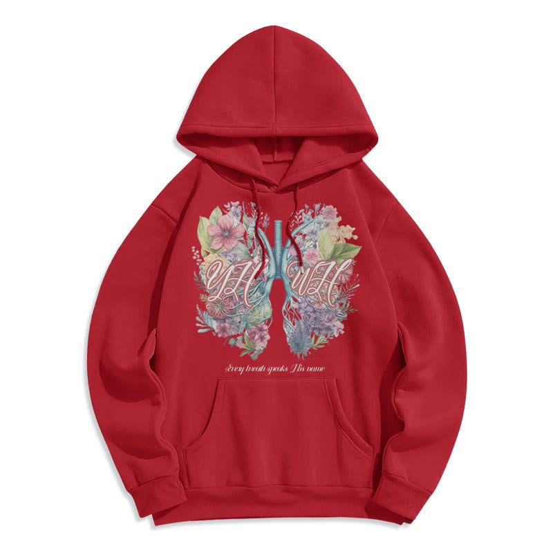 Christiandiscipleshop Colored Style Every Breath Speaks His Name Fleece Lined Polyester Hoodie