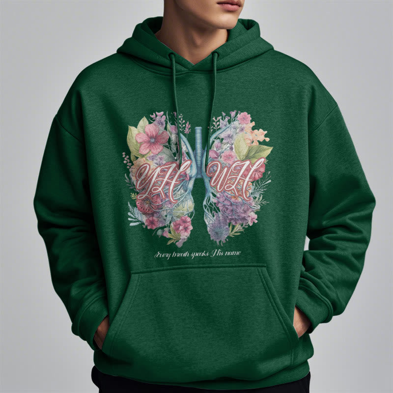 Christiandiscipleshop Colored Style Every Breath Speaks His Name Fleece Lined Polyester Hoodie