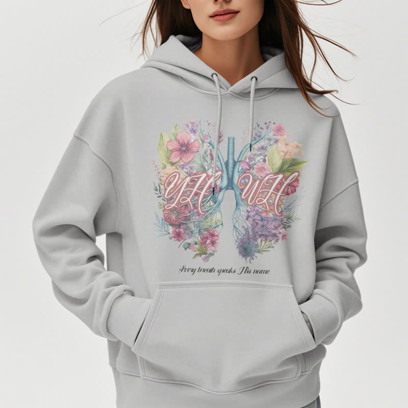 Christiandiscipleshop Colored Style Every Breath Speaks His Name Fleece Lined Polyester Hoodie