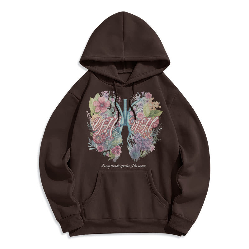 Christiandiscipleshop Colored Style Every Breath Speaks His Name Fleece Lined Polyester Hoodie