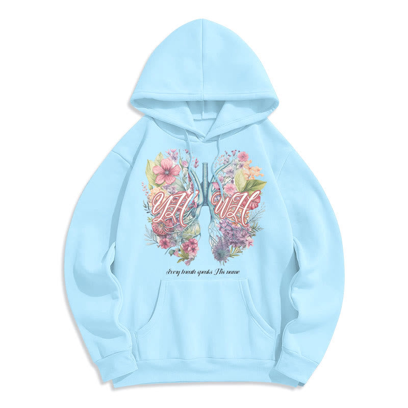Christiandiscipleshop Colored Style Every Breath Speaks His Name Fleece Lined Polyester Hoodie