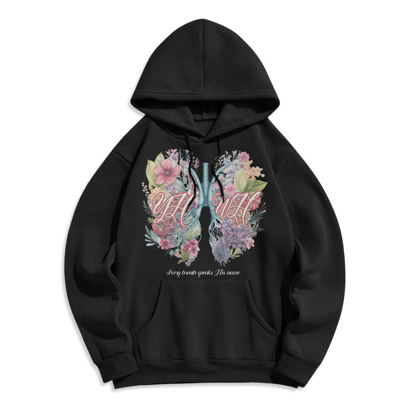 Christiandiscipleshop Colored Style Every Breath Speaks His Name Fleece Lined Polyester Hoodie