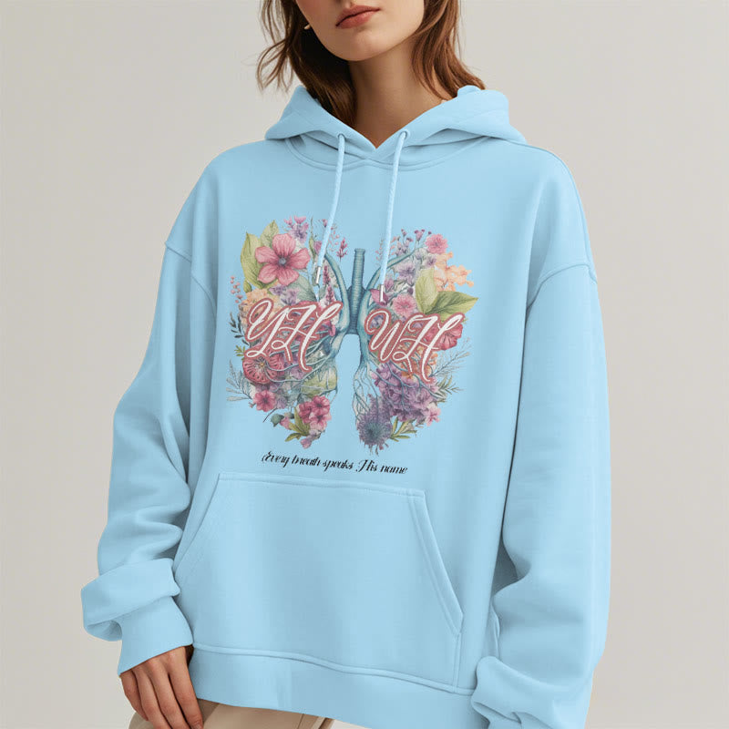 Christiandiscipleshop Colored Style Every Breath Speaks His Name Fleece Lined Polyester Hoodie