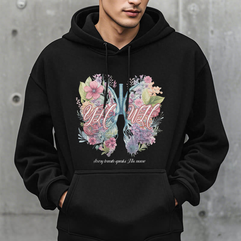 Christiandiscipleshop Colored Style Every Breath Speaks His Name Fleece Lined Polyester Hoodie