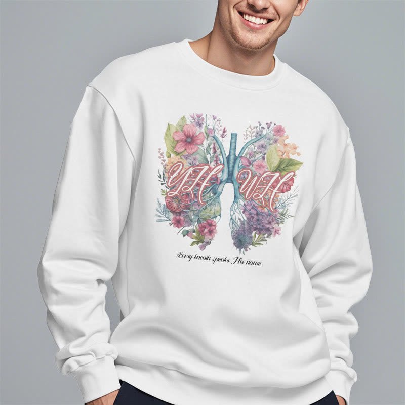 Christiandiscipleshop Colored Style Every Breath Speaks His Name Fleece Lined Polyester Sweatshirt