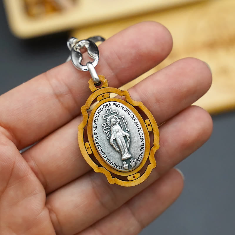 Christiandiscipleshop Classic Style Devotional Virgin Mary Olive Wood Rosary Set