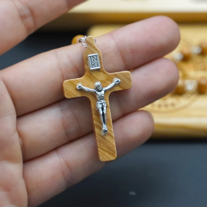 Christiandiscipleshop Classic Style Devotional Virgin Mary Olive Wood Rosary Set