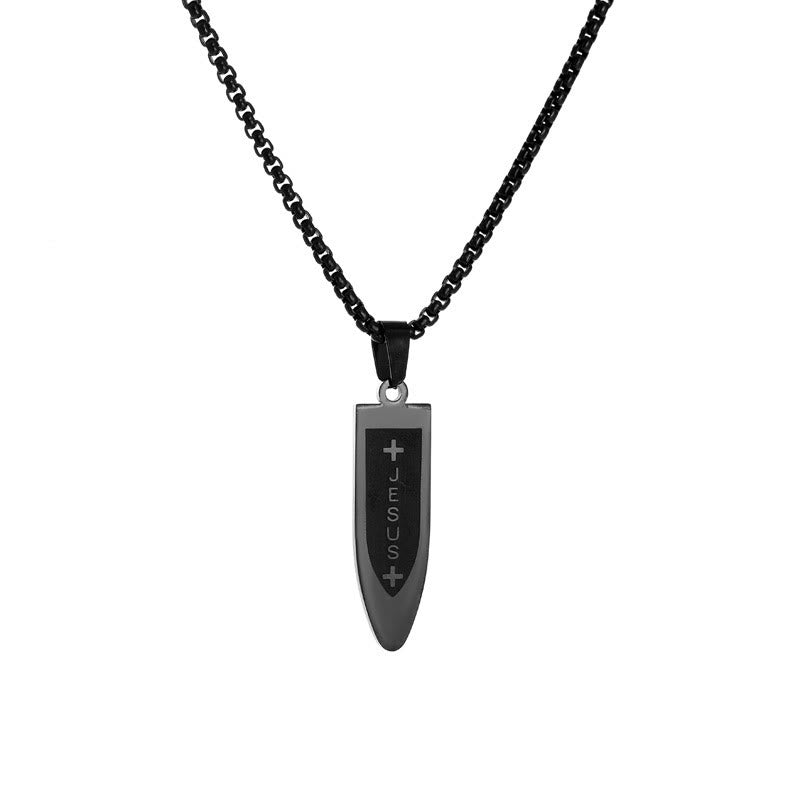 christiandiscipleshop Modern Style Engraved Divine Jesus Cross Pendant Necklace