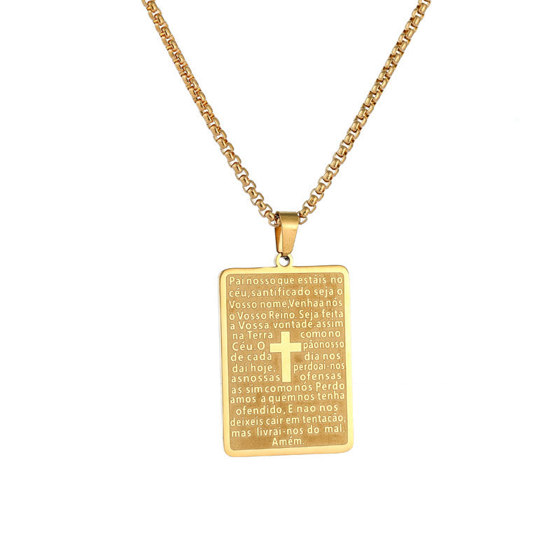 Christiandiscipleshop Classic Style Scripture Lord's Prayer Cross Pendant Necklace
