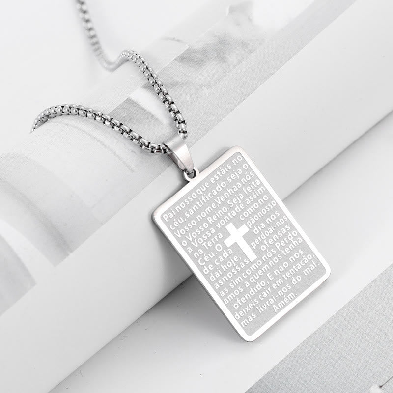 Christiandiscipleshop Classic Style Scripture Lord's Prayer Cross Pendant Necklace