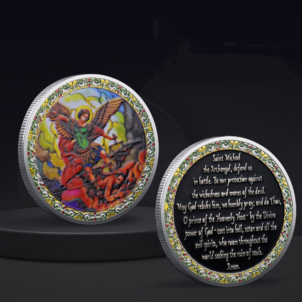 Christiandiscipleshop Classic Style Saint Michael the Archangel Protection Strengthen Connection Coin
