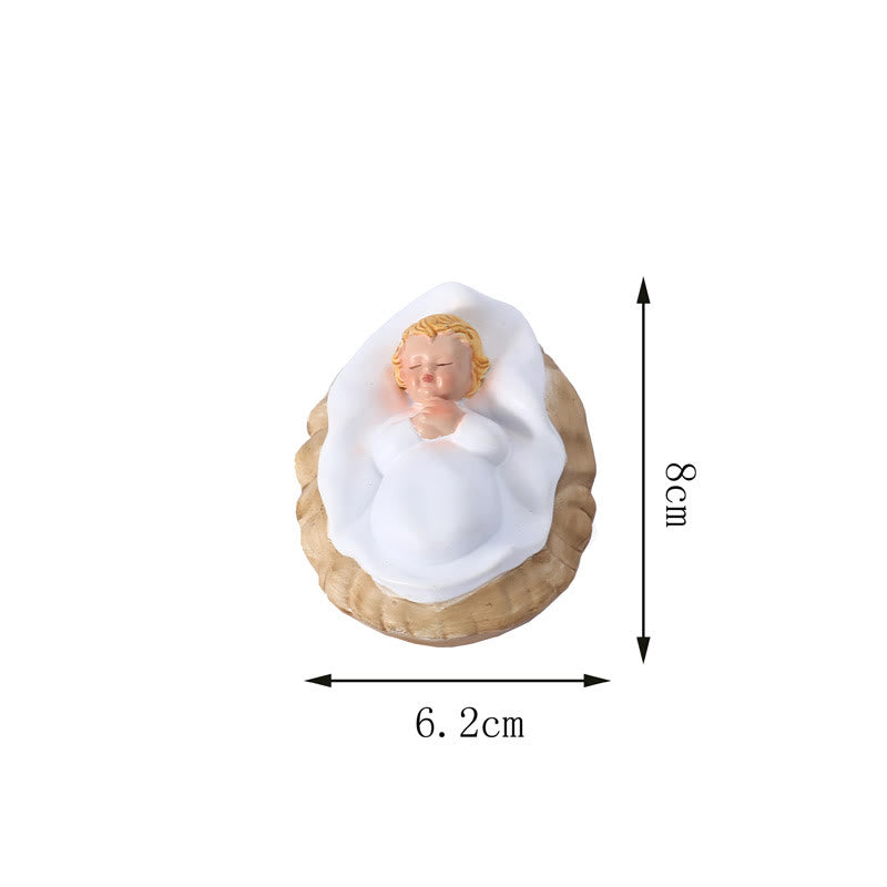 Christiandiscipleshop Classic Style Holy Night Nativity Scene Resin Figurine Desktop Ornaments Set