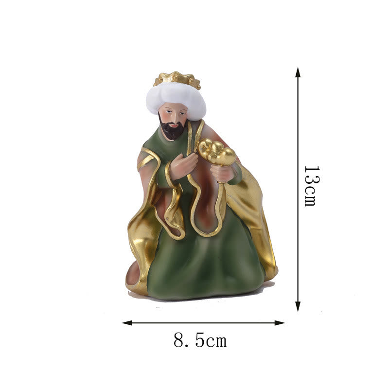 Christiandiscipleshop Classic Style Holy Night Nativity Scene Resin Figurine Desktop Ornaments Set