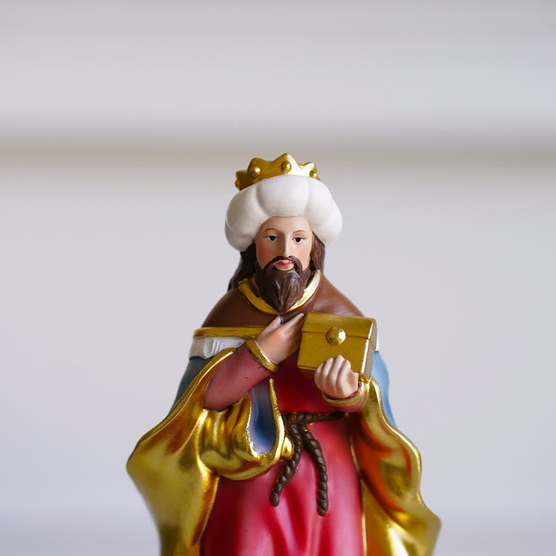Christiandiscipleshop Classic Style Holy Night Nativity Scene Resin Figurine Desktop Ornaments Set