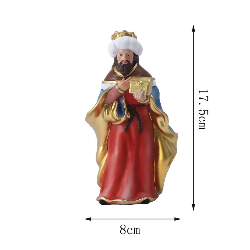 Christiandiscipleshop Classic Style Holy Night Nativity Scene Resin Figurine Desktop Ornaments Set
