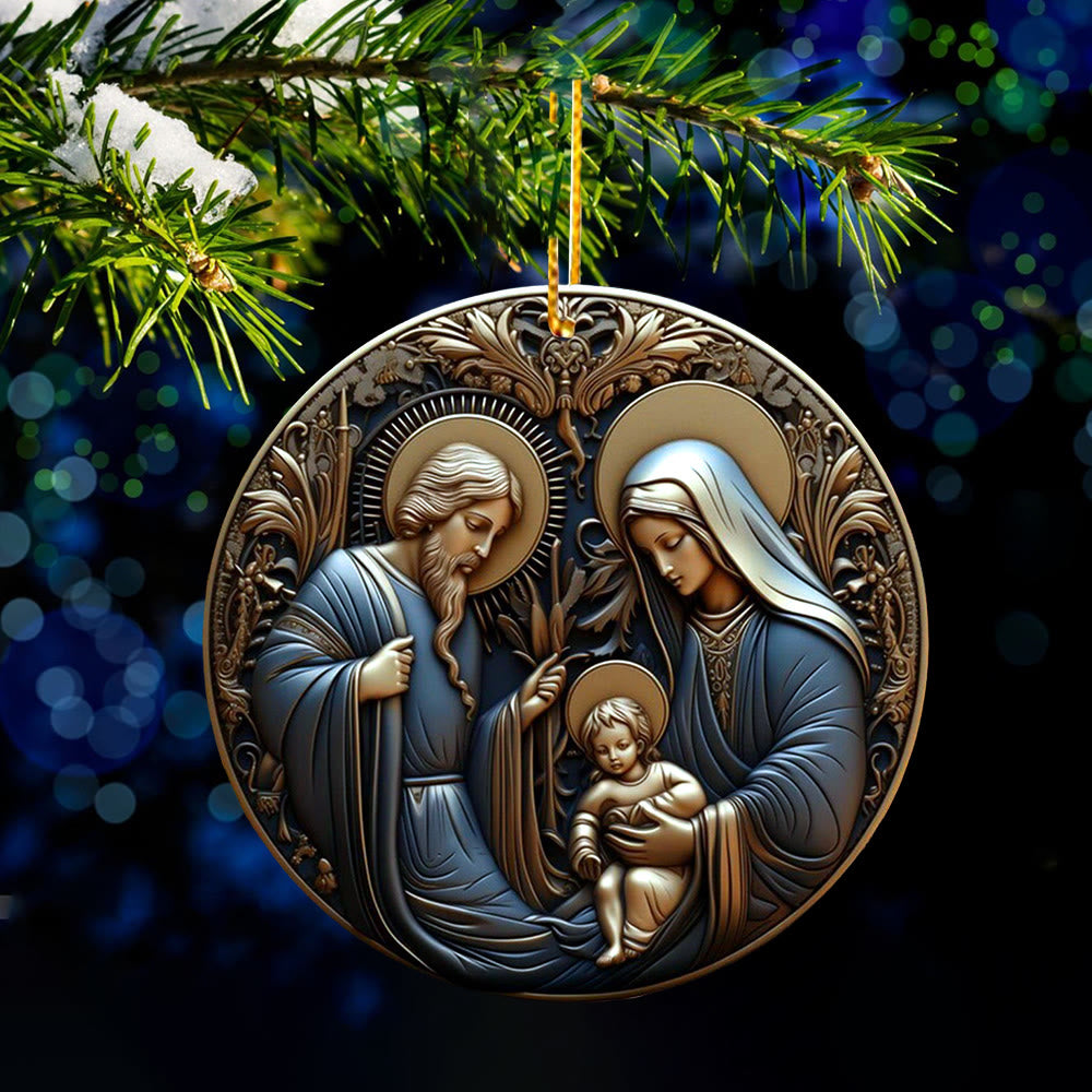 Christiandiscipleshop Retro Style Nativity Christmas Blessing Hanging Ornaments A
