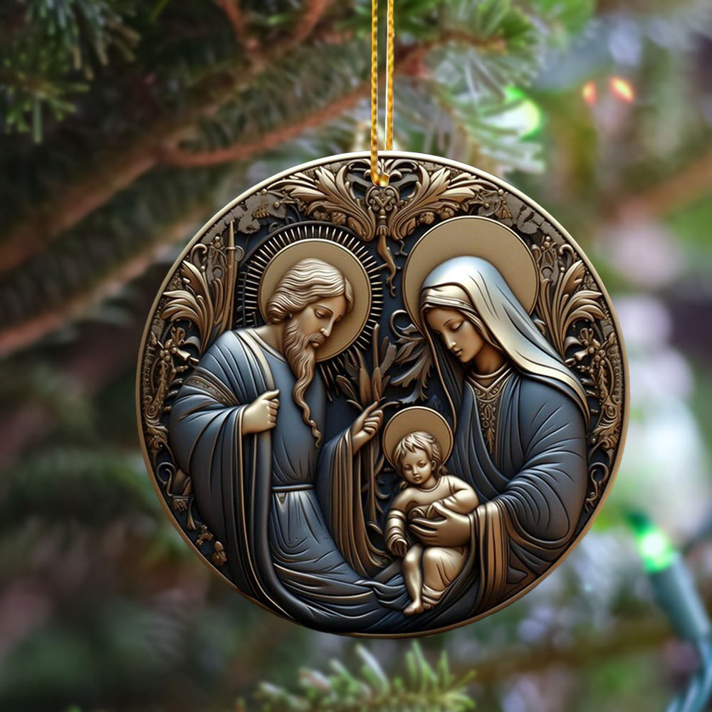 Christiandiscipleshop Retro Style Nativity Christmas Blessing Hanging Ornaments A