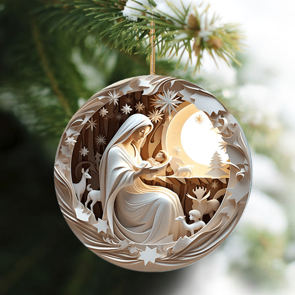Christiandiscipleshop Sculptural Style Nativity Christmas Hanging Ornaments A