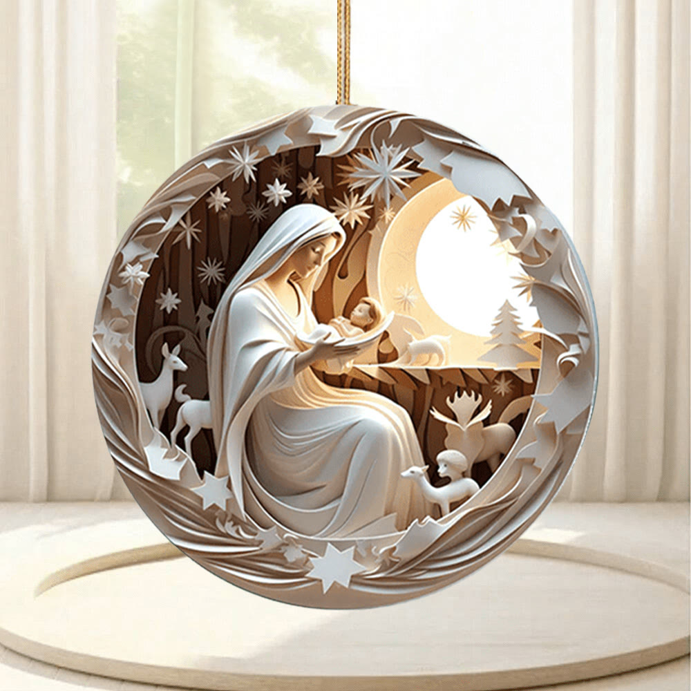Christiandiscipleshop Sculptural Style Nativity Christmas Hanging Ornaments A