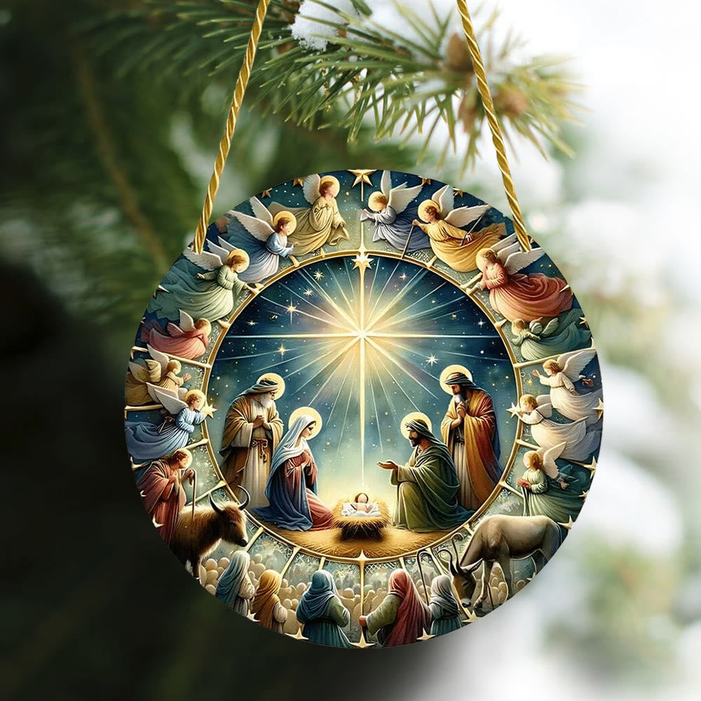 christiandiscipleshop Styles Angels Nativity Scene Colorful Hanging Ornaments A