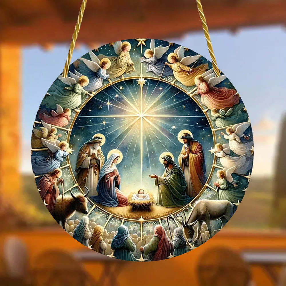 christiandiscipleshop Styles Angels Nativity Scene Colorful Hanging Ornaments A