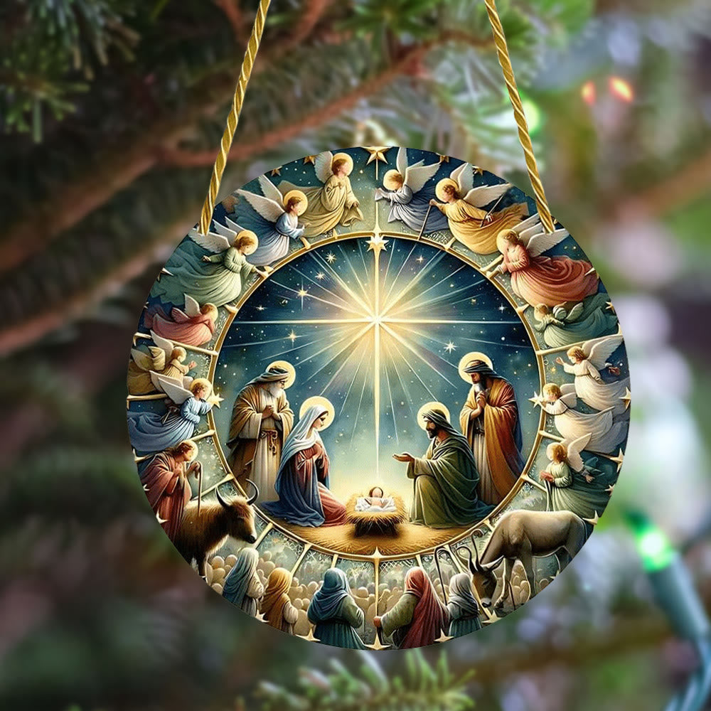 christiandiscipleshop Styles Angels Nativity Scene Colorful Hanging Ornaments A
