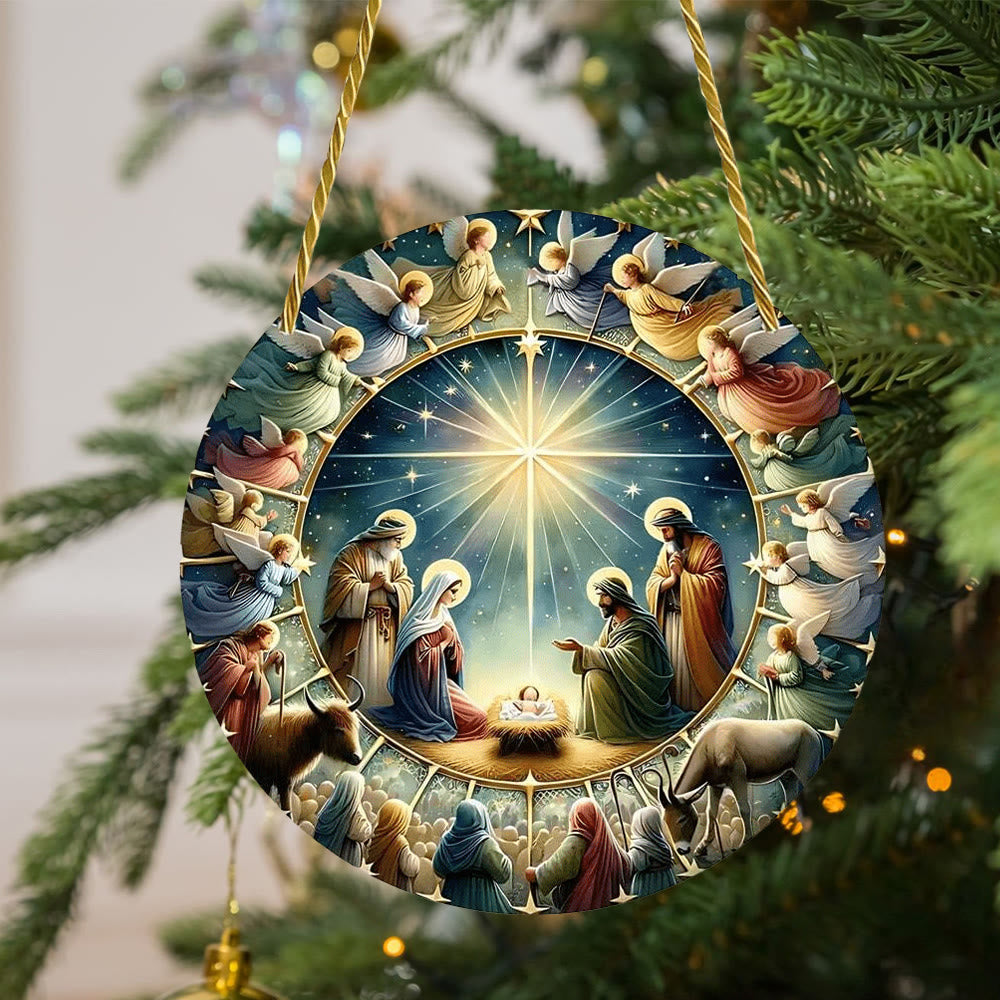 christiandiscipleshop Styles Angels Nativity Scene Colorful Hanging Ornaments A