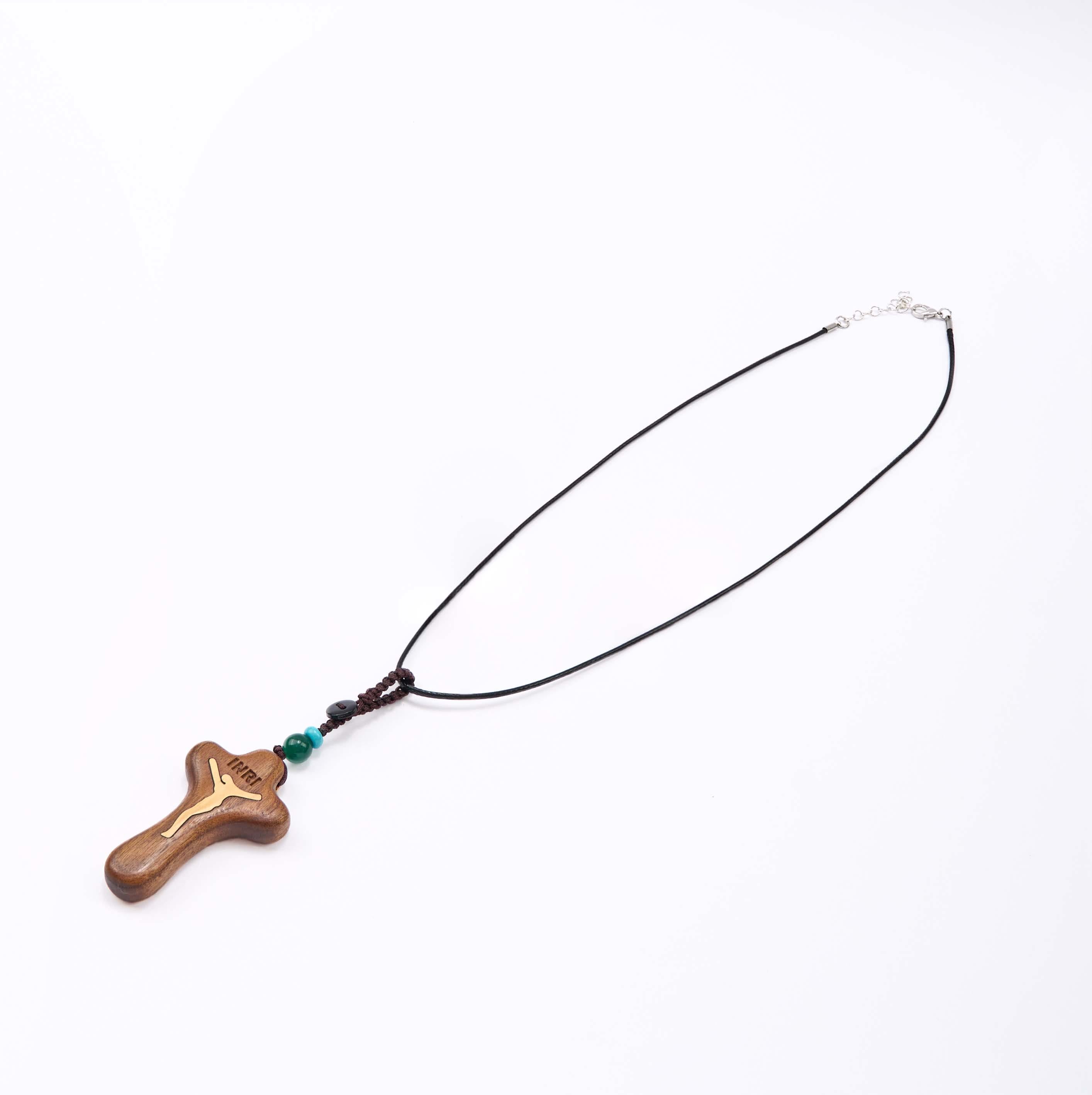 christiandiscipleshop Minimalist Style Sandalwood & Boxwood Jesus Cross Amulet Pendant Keychain/Necklace