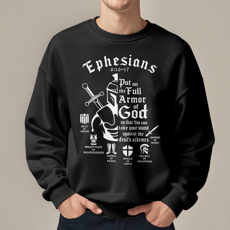 Christiandiscipleshop Quotation Style Full Armor of God Fleece Lined Polyester Sweatshirt