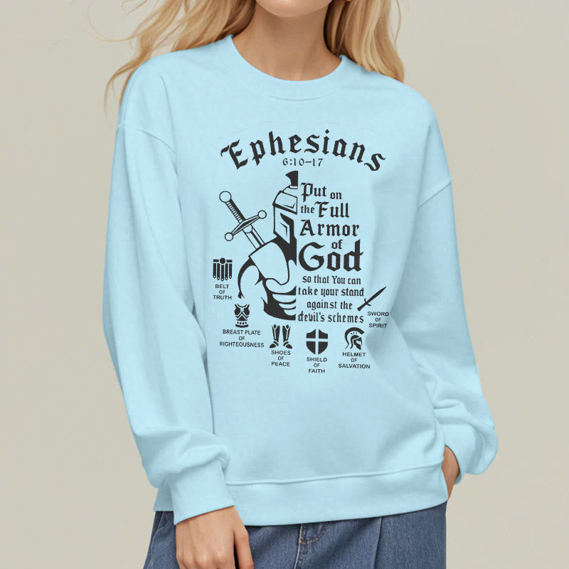 Christiandiscipleshop Quotation Style Full Armor of God Fleece Lined Polyester Sweatshirt