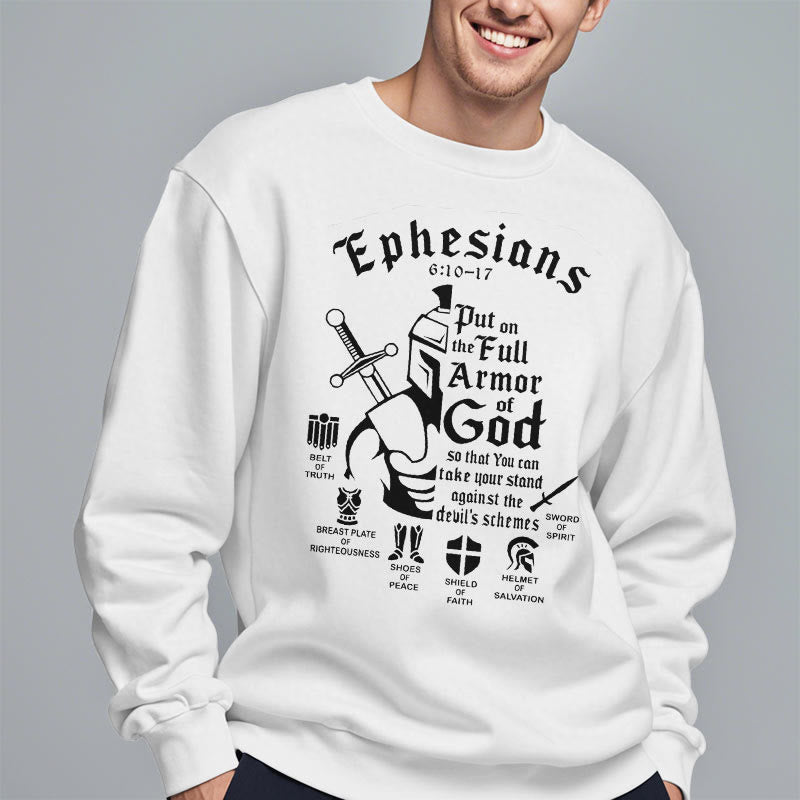 Christiandiscipleshop Quotation Style Full Armor of God Fleece Lined Polyester Sweatshirt