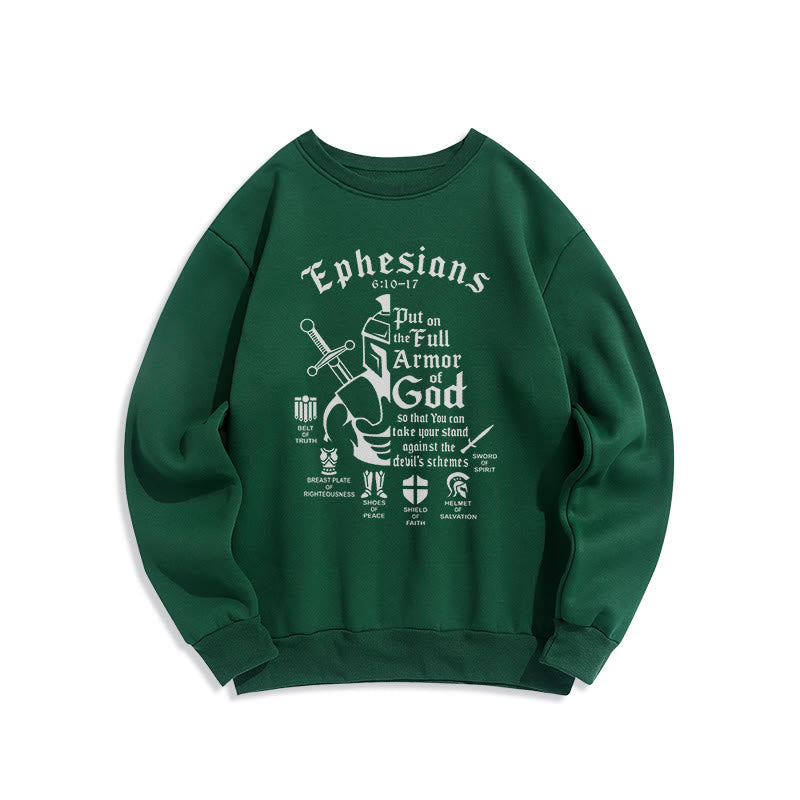 Christiandiscipleshop Quotation Style Full Armor of God Fleece Lined Polyester Sweatshirt