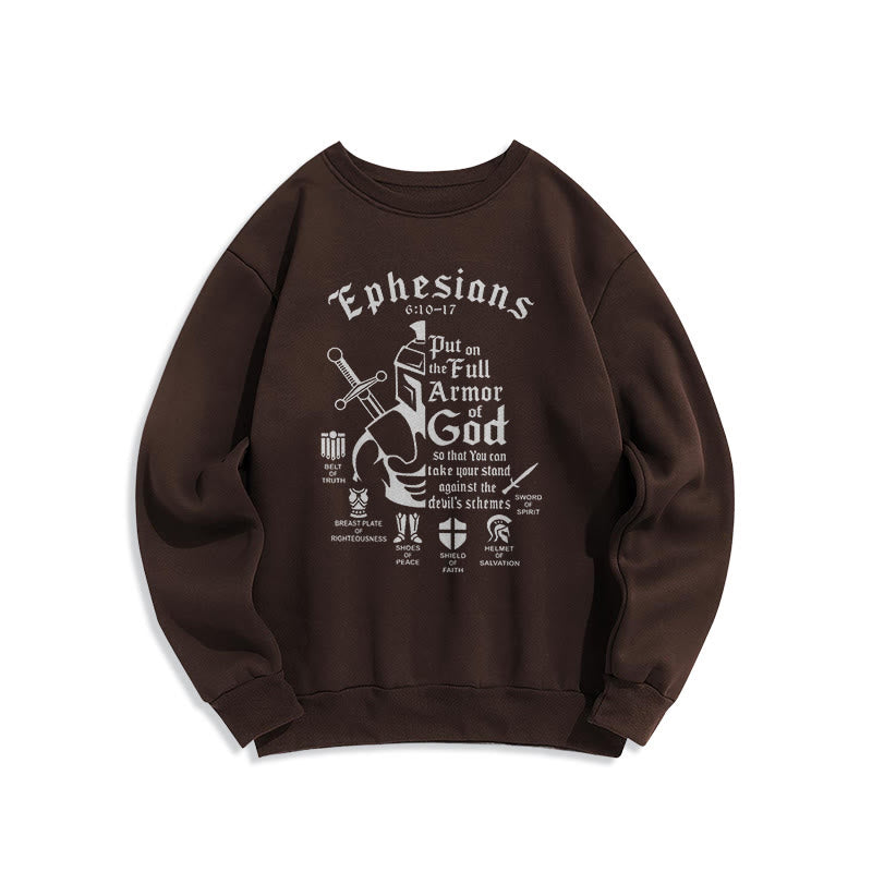 Christiandiscipleshop Quotation Style Full Armor of God Fleece Lined Polyester Sweatshirt