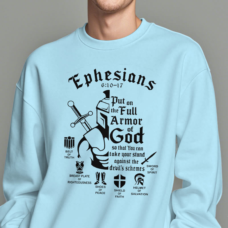 Christiandiscipleshop Quotation Style Full Armor of God Fleece Lined Polyester Sweatshirt