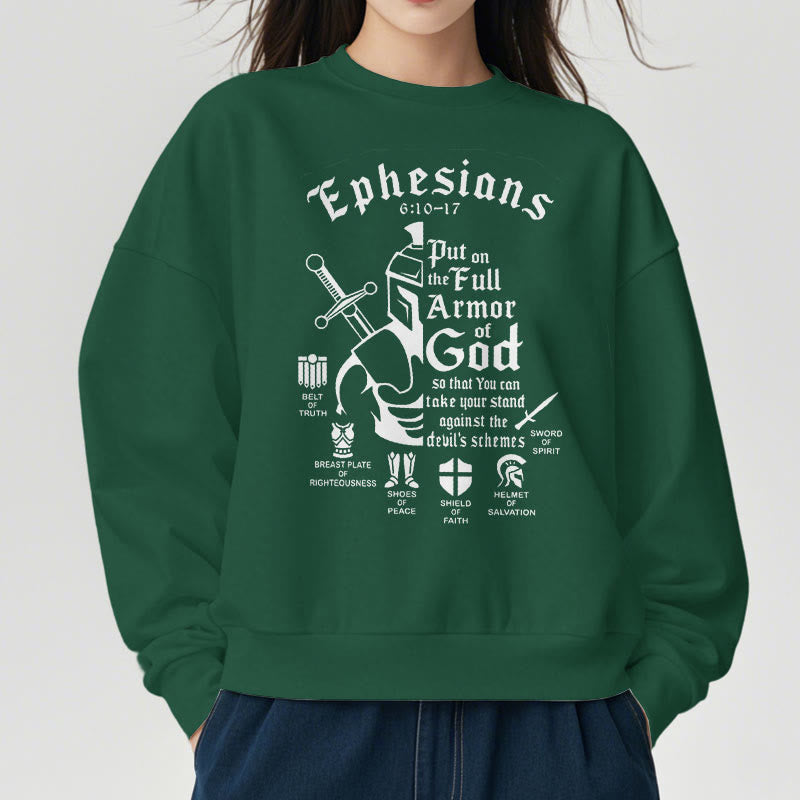 Christiandiscipleshop Quotation Style Full Armor of God Fleece Lined Polyester Sweatshirt