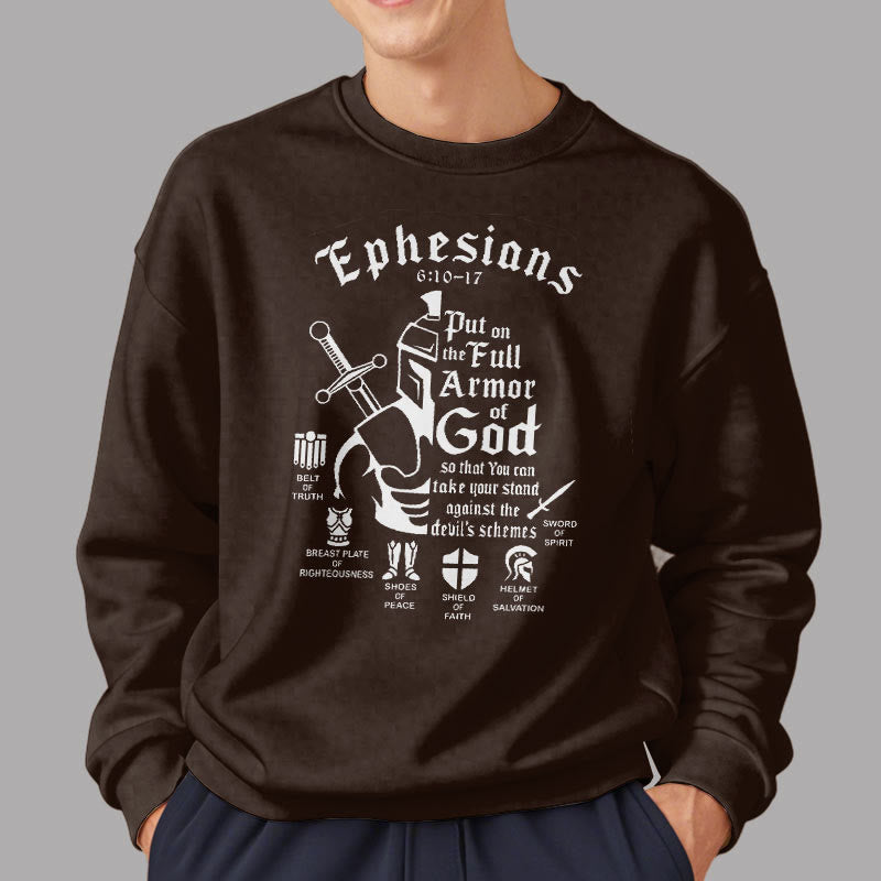Christiandiscipleshop Quotation Style Full Armor of God Fleece Lined Polyester Sweatshirt
