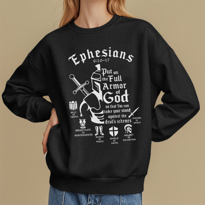 Christiandiscipleshop Quotation Style Full Armor of God Fleece Lined Polyester Sweatshirt