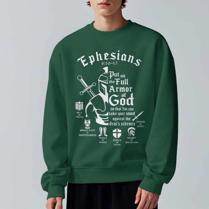 Christiandiscipleshop Quotation Style Full Armor of God Fleece Lined Polyester Sweatshirt