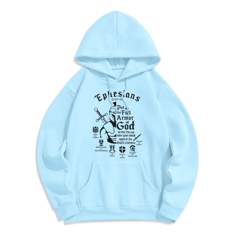 Christiandiscipleshop Quotation Style Full Armor of God Fleece Lined Polyester Hoodie